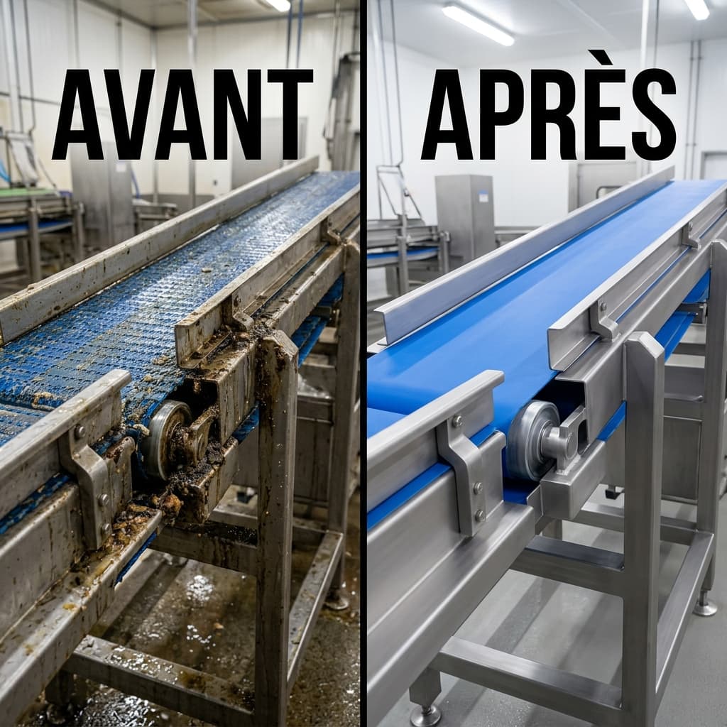 Pourquoi les convoyeurs humides recontaminent les produits plus rapidement