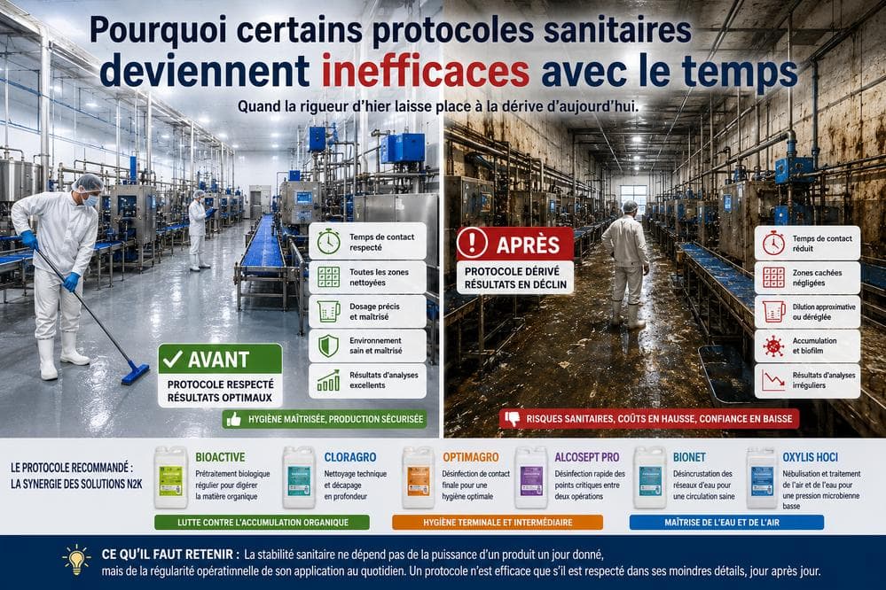 Why some sanitary protocols become ineffective over time